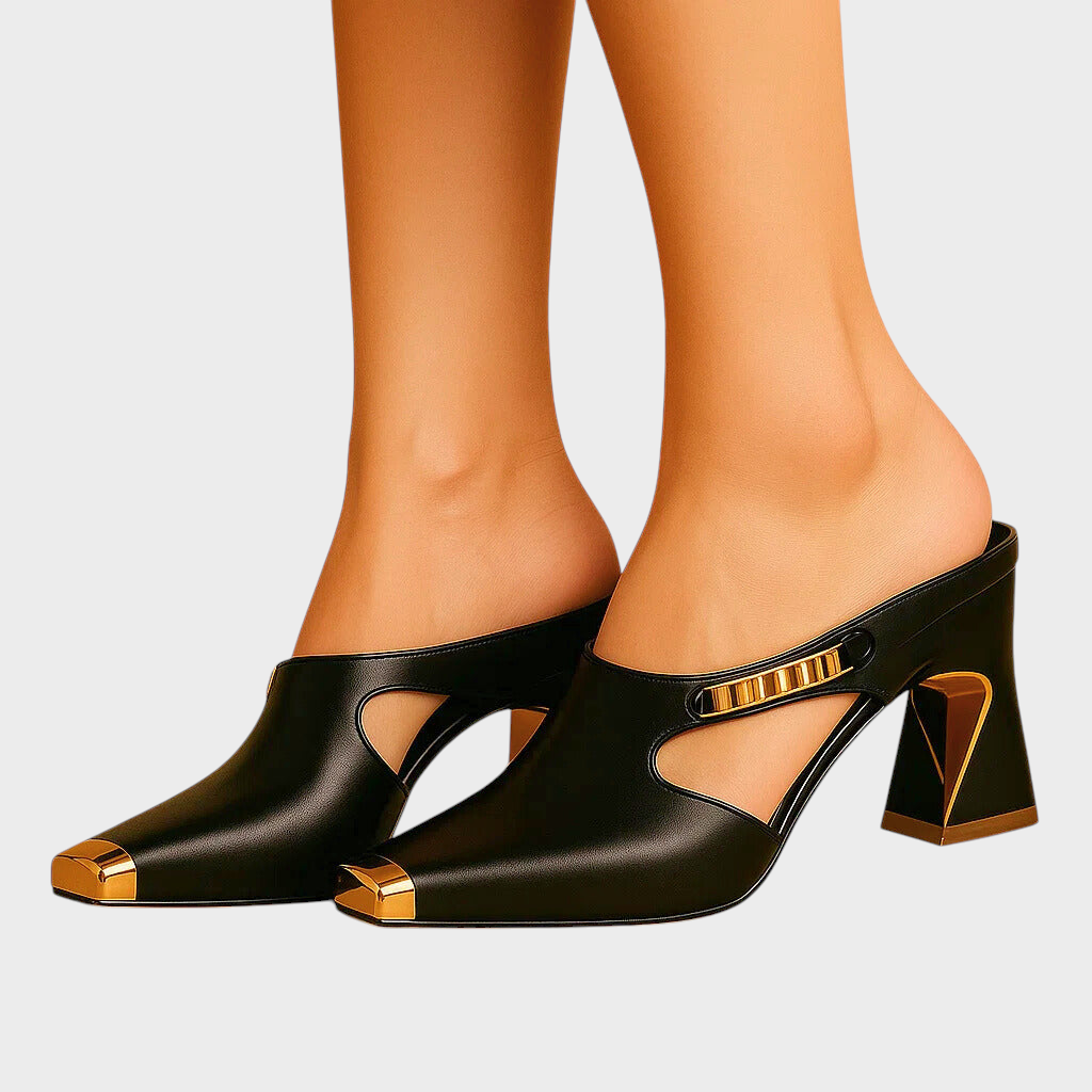 Irene – Metallische Pumps für Damen mit offenem Schnitt – Ansicht 3