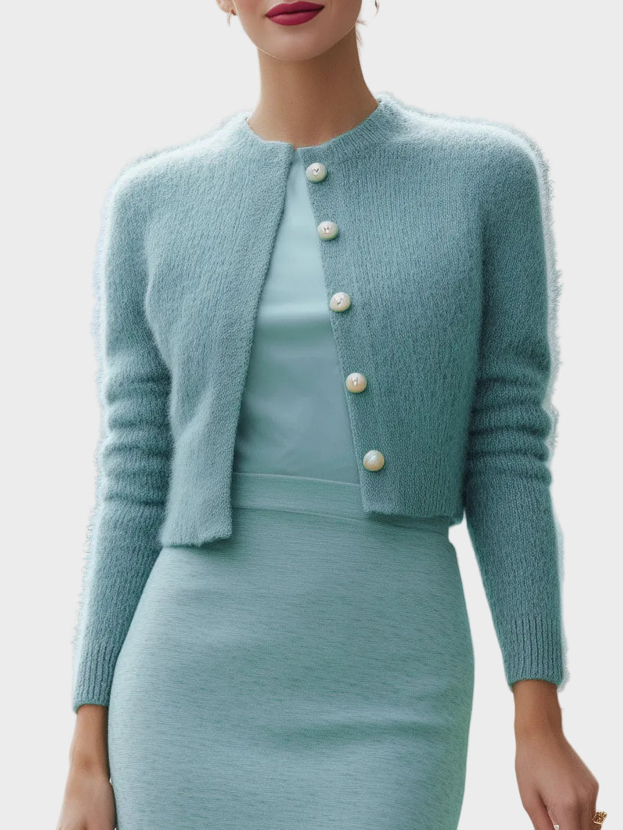 Molly – Klassisches Strickset für Damen mit kurzem Cardigan und Midikleid – Ansicht 2