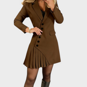 Luminita – Kleid mit Kragen und plissierter Jacke – Ansicht 2