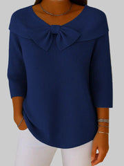Serenna – Strickpullover für Damen mit Schleife und Rundhalsausschnitt – Ansicht 5
