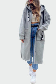 Langer Damenmantel mit Kapuze