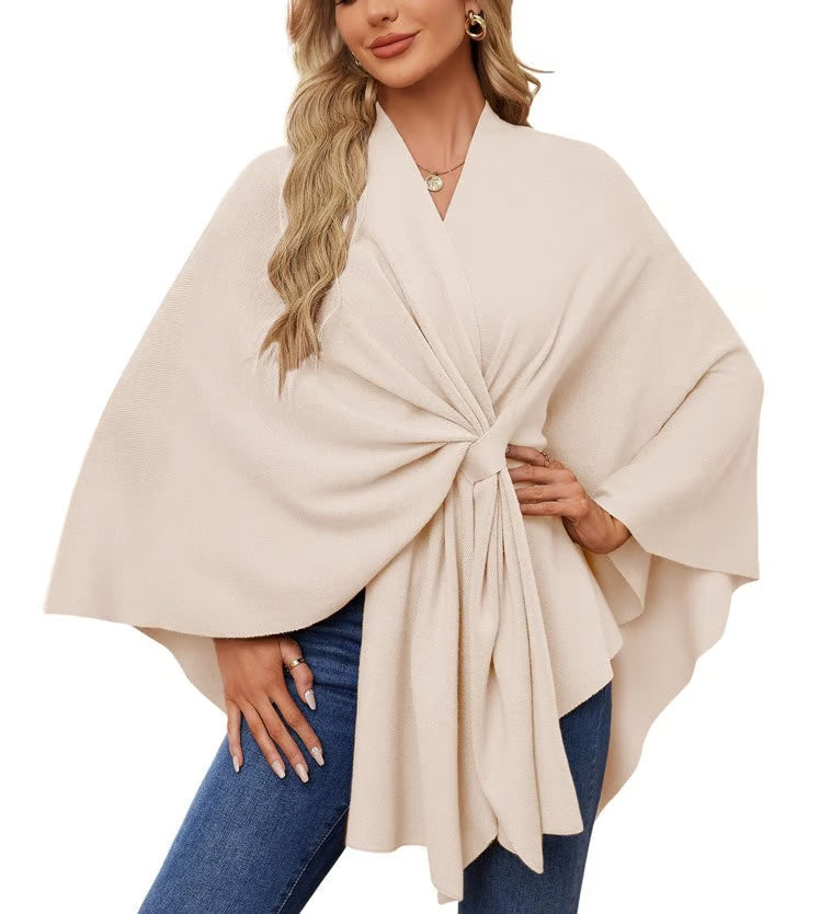 Maegan – Eleganter Poncho-Schal für Damen mit offenem Vorderteil – Ansicht 8