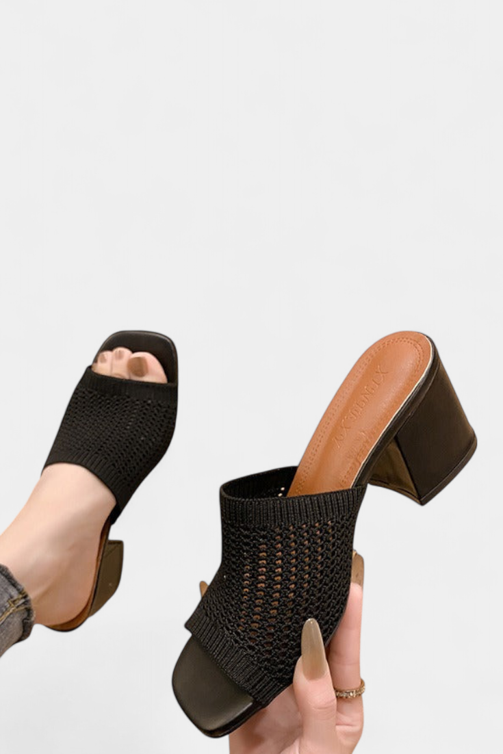 Damen-Sandalen Christy mit Mesh-Blockabsatz – Ansicht 2
