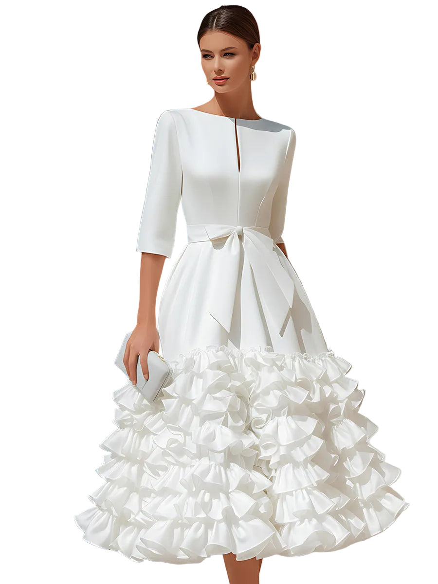 Brooke – Midikleid mit Gürtel und Rüschensaum