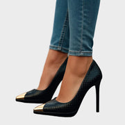 Damen-Pumps Aveline mit goldener Spitze und hohem Absatz – Ansicht 5