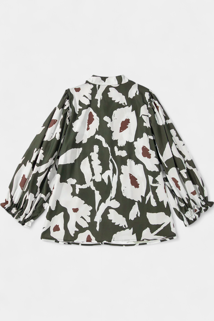 Florale Damenbluse Filomena mit Puffärmeln – Ansicht 6