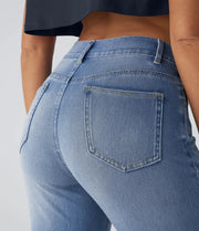 Elastische High-Waist-Jeans für Damen – Ansicht 6