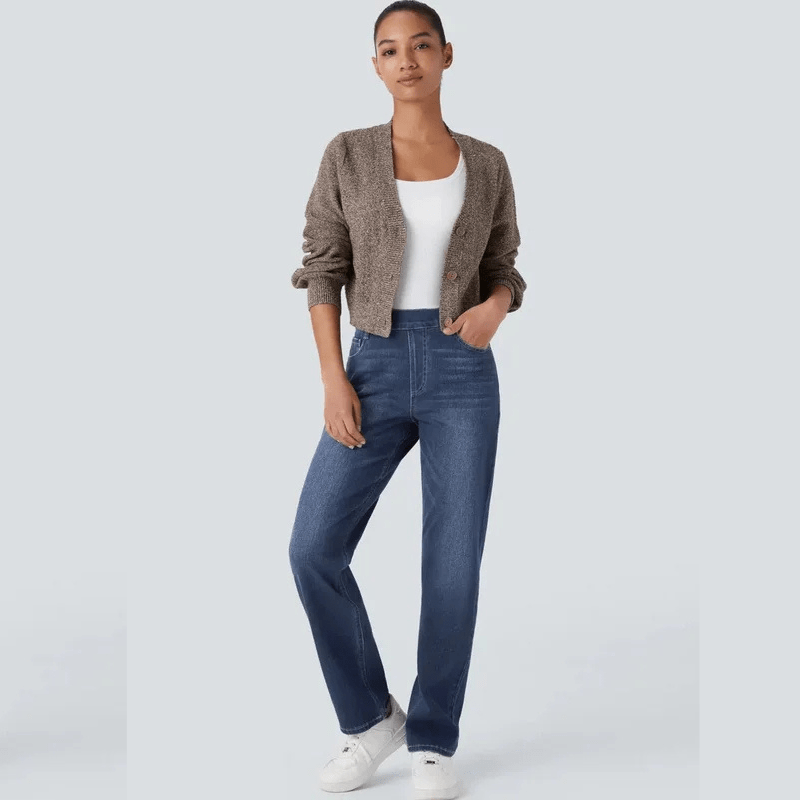 Elastische High-Waist-Jeans für Damen
