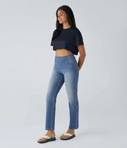 Elastische High-Waist-Jeans für Damen – Ansicht 7
