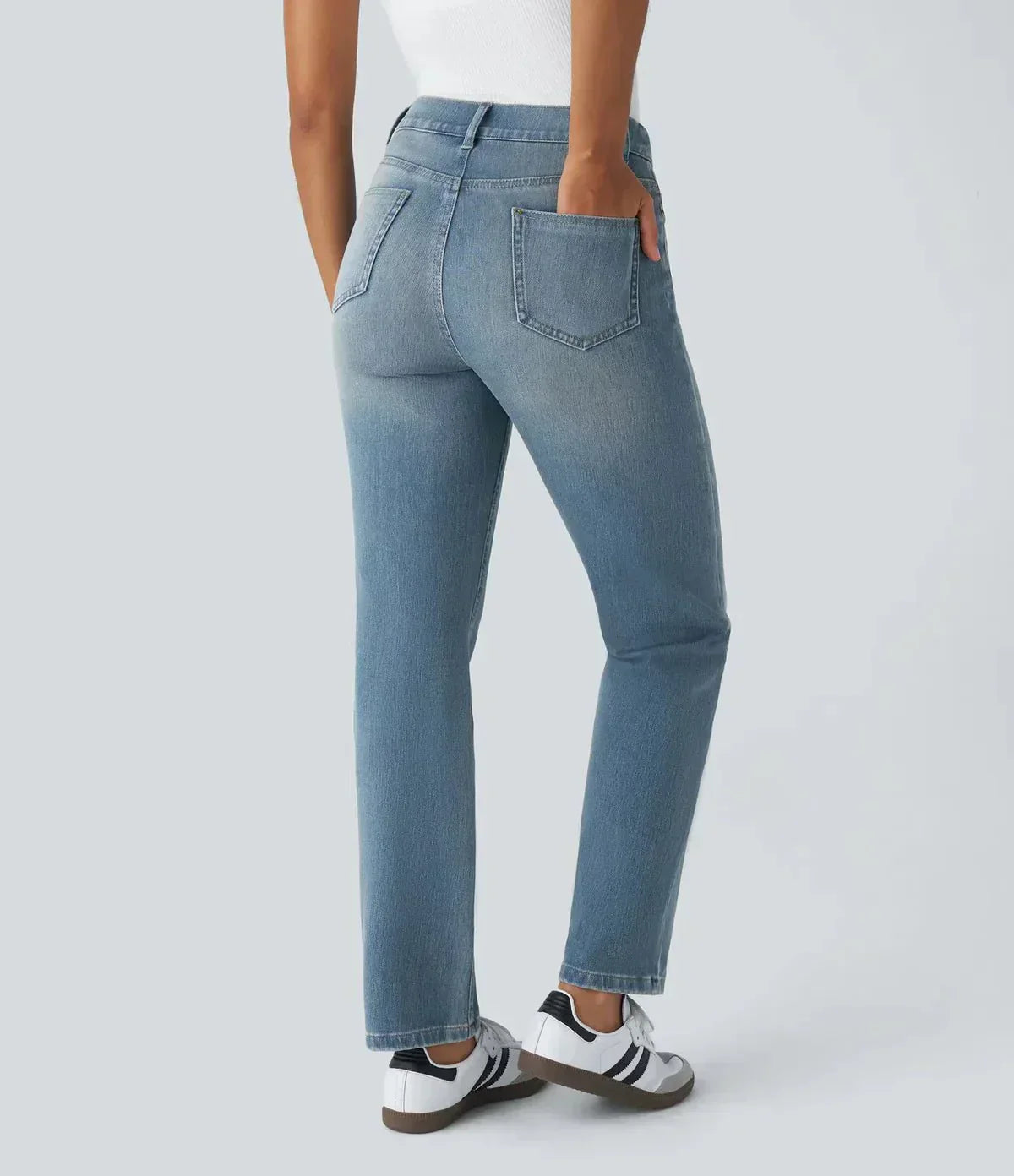 Elastische High-Waist-Jeans für Damen – Ansicht 12