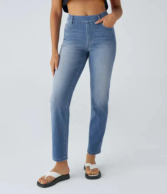 Elastische High-Waist-Jeans für Damen – Ansicht 5
