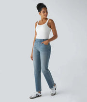 Elastische High-Waist-Jeans für Damen – Ansicht 13