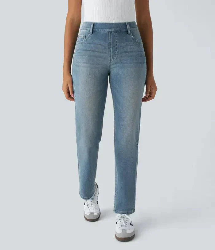 Elastische High-Waist-Jeans für Damen – Ansicht 11
