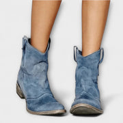 Damen-Wildlederstiefeletten Sami im Western-Stil