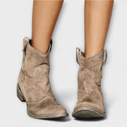 Damen-Wildlederstiefeletten Sami im Western-Stil – Ansicht 2