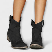 Damen-Wildlederstiefeletten Sami im Western-Stil – Ansicht 3
