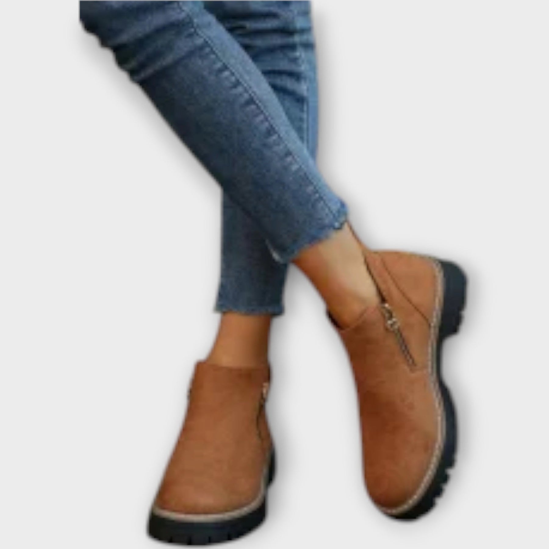 Elegante orthopädische Stiefeletten für Damen in einfarbigem Design – Ansicht 20