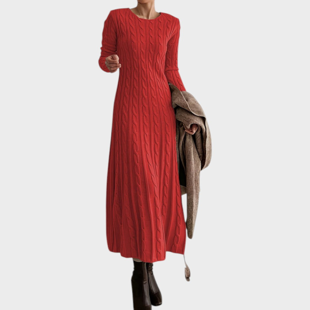 Evelyn | Bequemer Maxi-Jumpsuit aus Zopfstrick