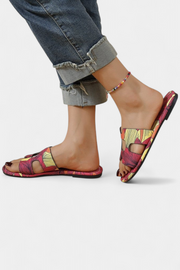 Flache Damen-Sandalen Berenice mit tropischem Muster – Ansicht 4