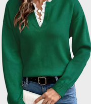 Damen-Pullover Yasmine mit Spitze und offenem Halsausschnitt – Ansicht 19