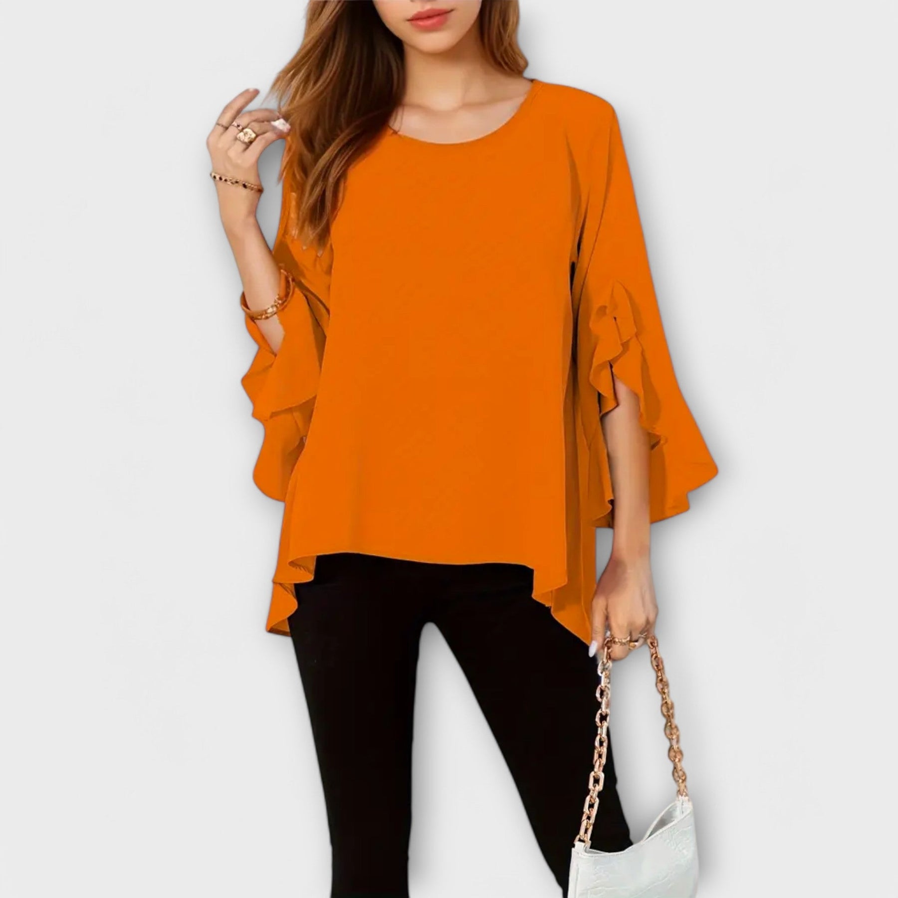 Frühlingsbluse Aria für Damen mit Rundhalsausschnitt – Ansicht 4