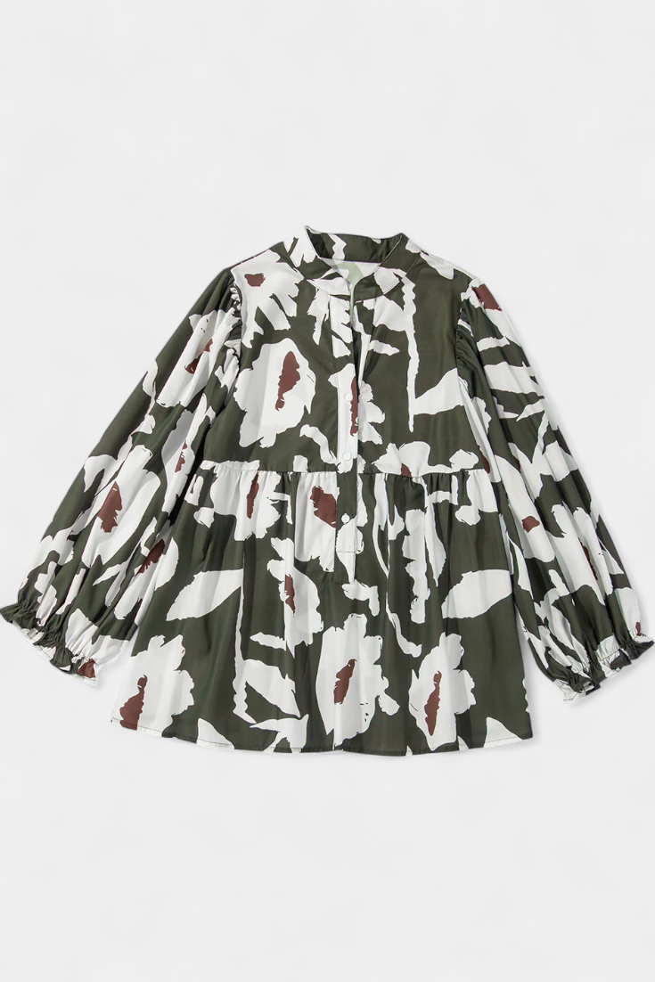 Florale Damenbluse Filomena mit Puffärmeln – Ansicht 7