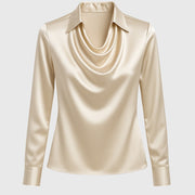 Damenbluse Sylvie mit Glitzer und Plissee-Kragen – Ansicht 2
