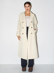 Warmer zweireihiger Damen-Trenchcoat – Ansicht 2