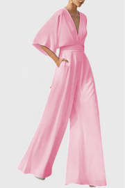 Eleganter Damen-Jumpsuit Isaura mit weitem Bein und V-Ausschnitt – Ansicht 5