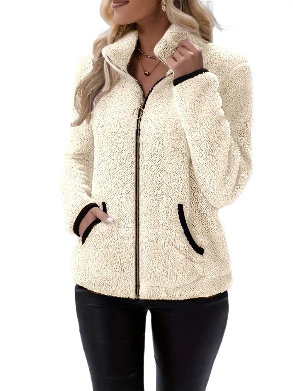 Liora – Figurbetonte Fleecejacke für Damen mit weichem Samtfutter – Ansicht 4