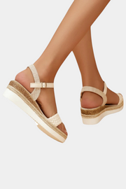 Damen-Sandalen Damiana mit Strickdetail und Juteplateau – Ansicht 5