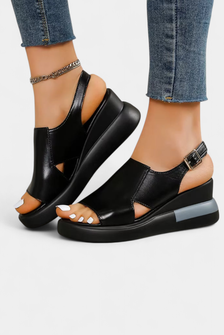 Damen-Plateausandalen Brunilda mit offener Spitze – Ansicht 2