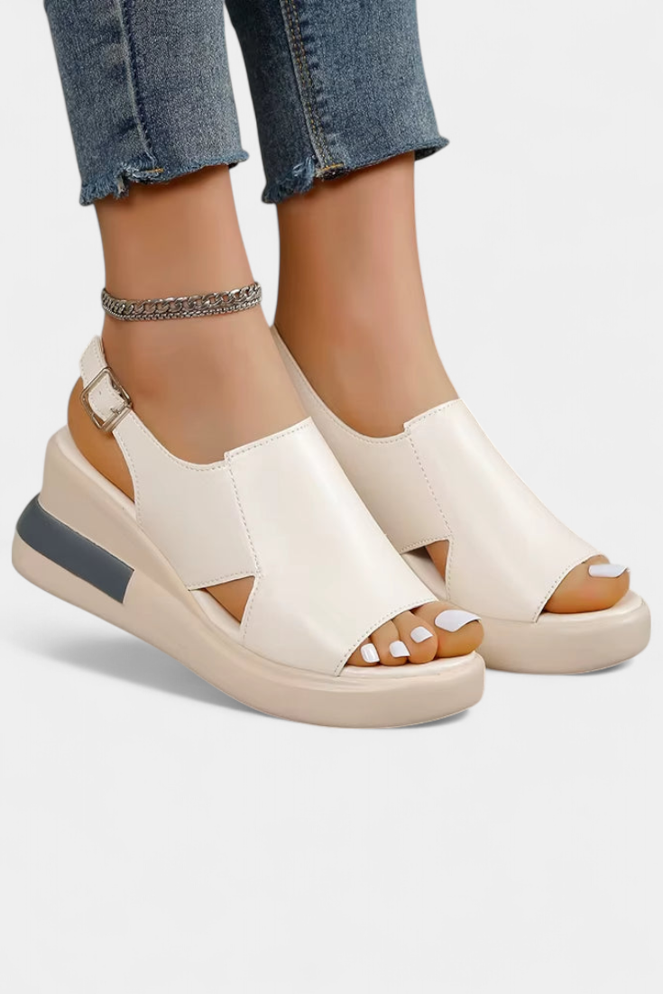 Damen-Plateausandalen Brunilda mit offener Spitze – Ansicht 3