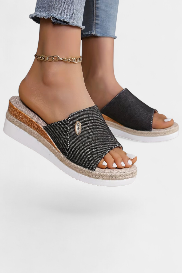 Damen-Plateausandalen Betina aus Naturfaser – Ansicht 4