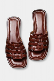 Flache geflochtene Damen-Sandalen Roma