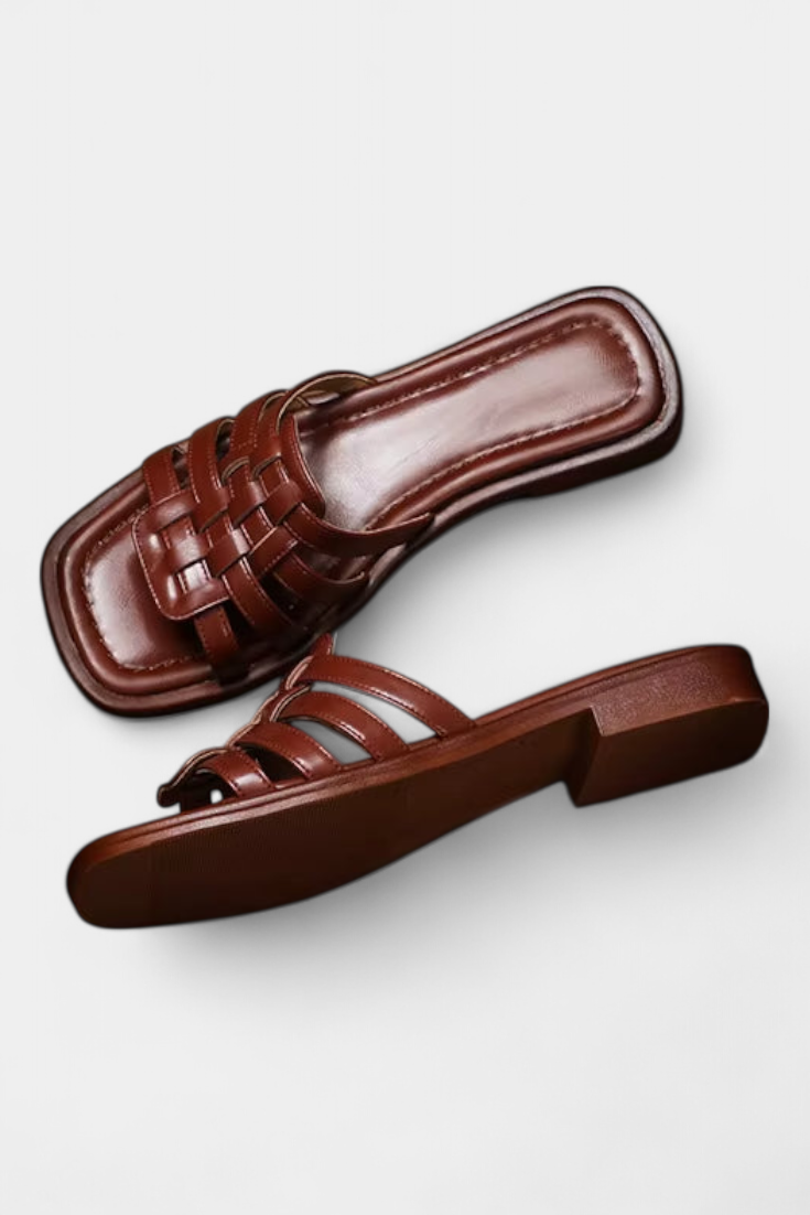 Flache geflochtene Damen-Sandalen Roma – Ansicht 2