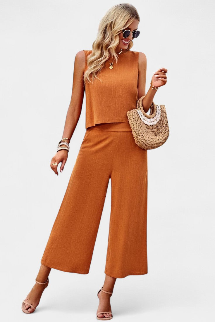Lavinia Boho-Set mit luftigem Top und Shorts aus Leinen und Baumwolle