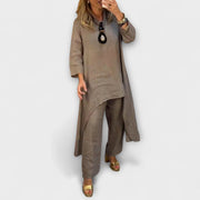 Damen-Leinenkleid Tabea mit Rundhalsausschnitt – Ansicht 2
