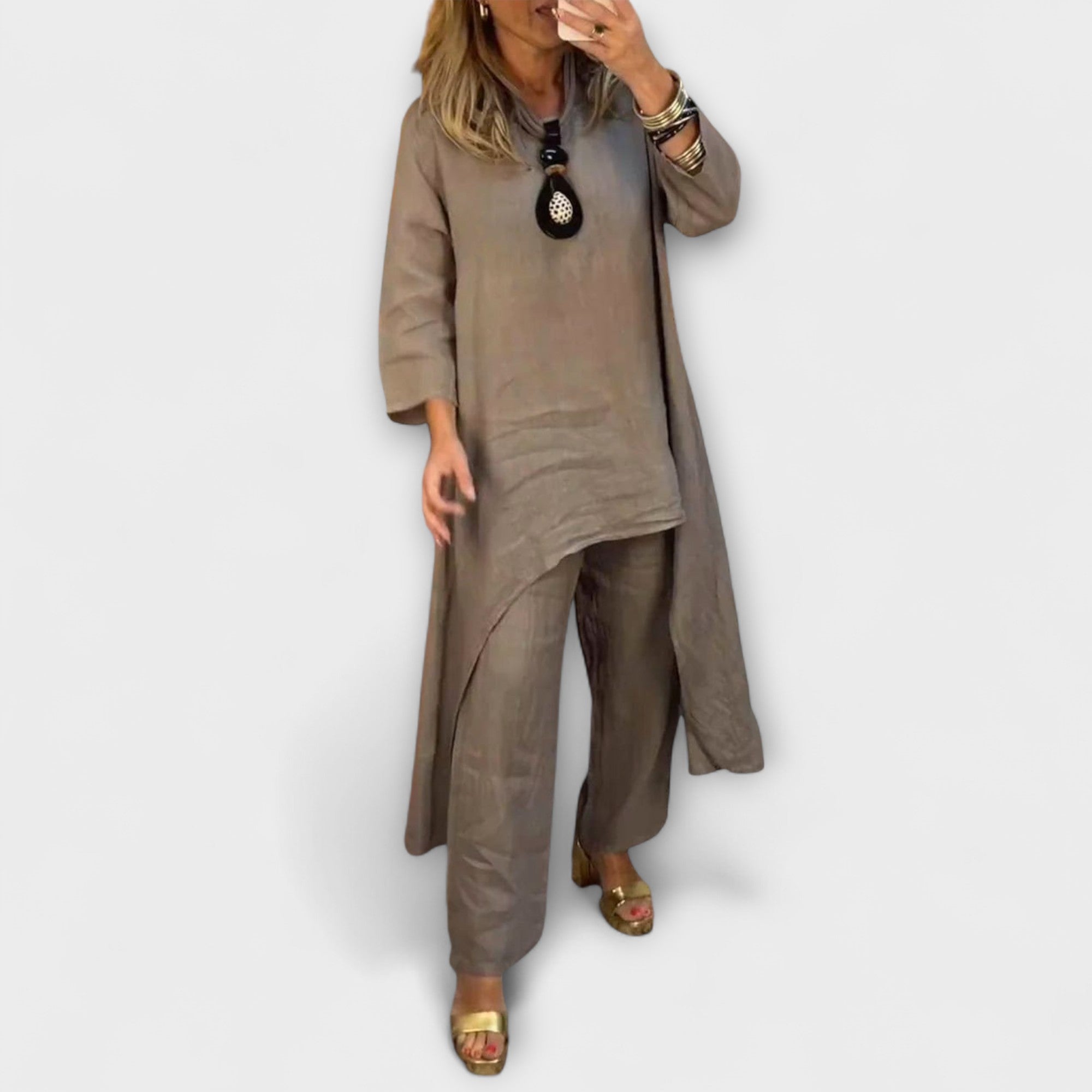 Tabea – Leinenkleid mit rundem Ausschnitt