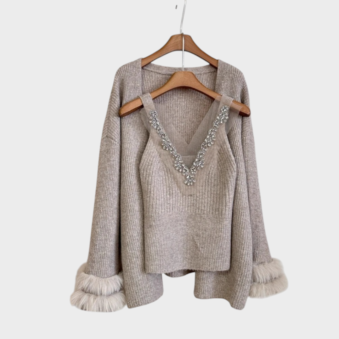 Eira – Verzierte Damenbluse mit passender Jacke – Ansicht 6