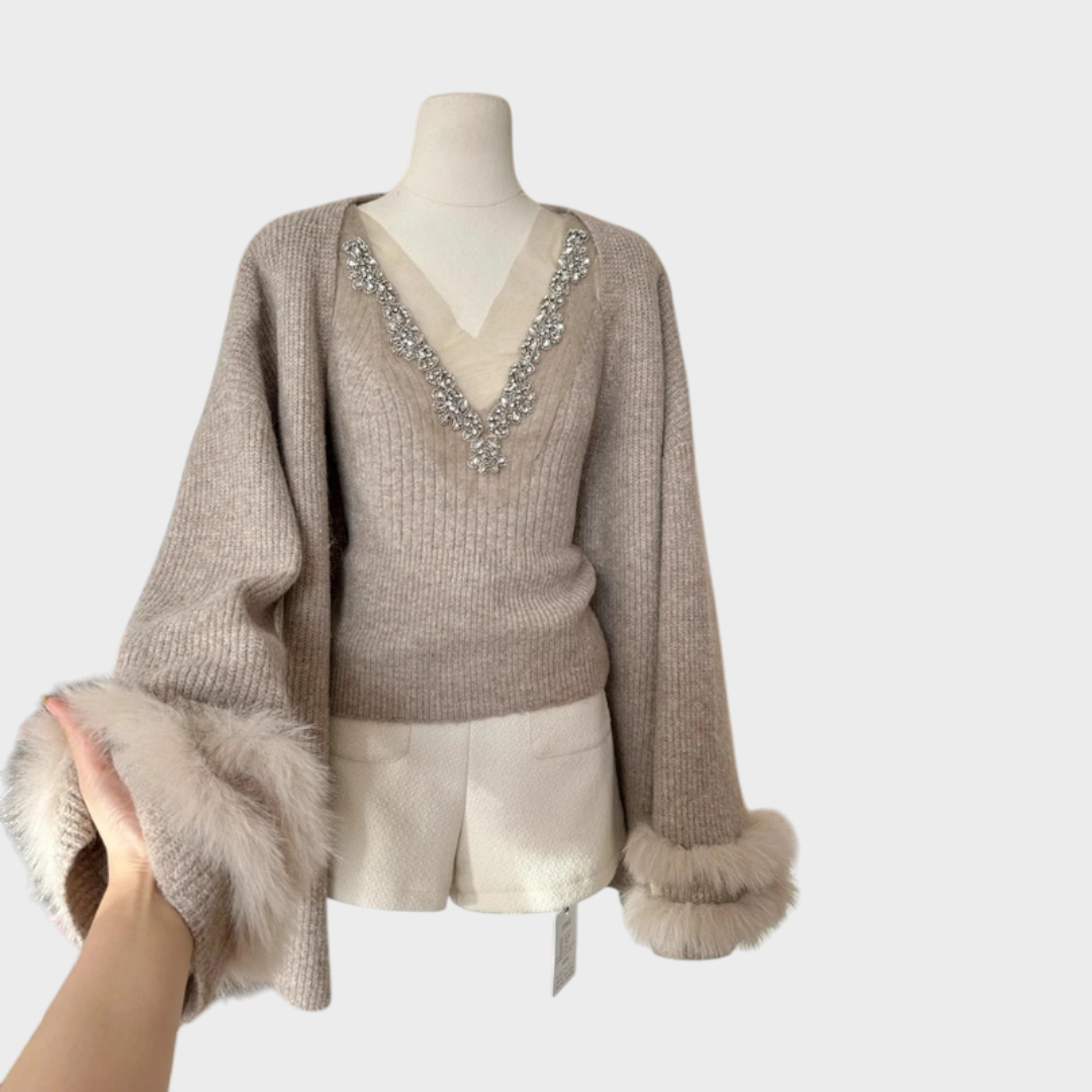 Eira – Verzierte Damenbluse mit passender Jacke – Ansicht 7