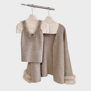 Eira – Verzierte Damenbluse mit passender Jacke – Ansicht 8
