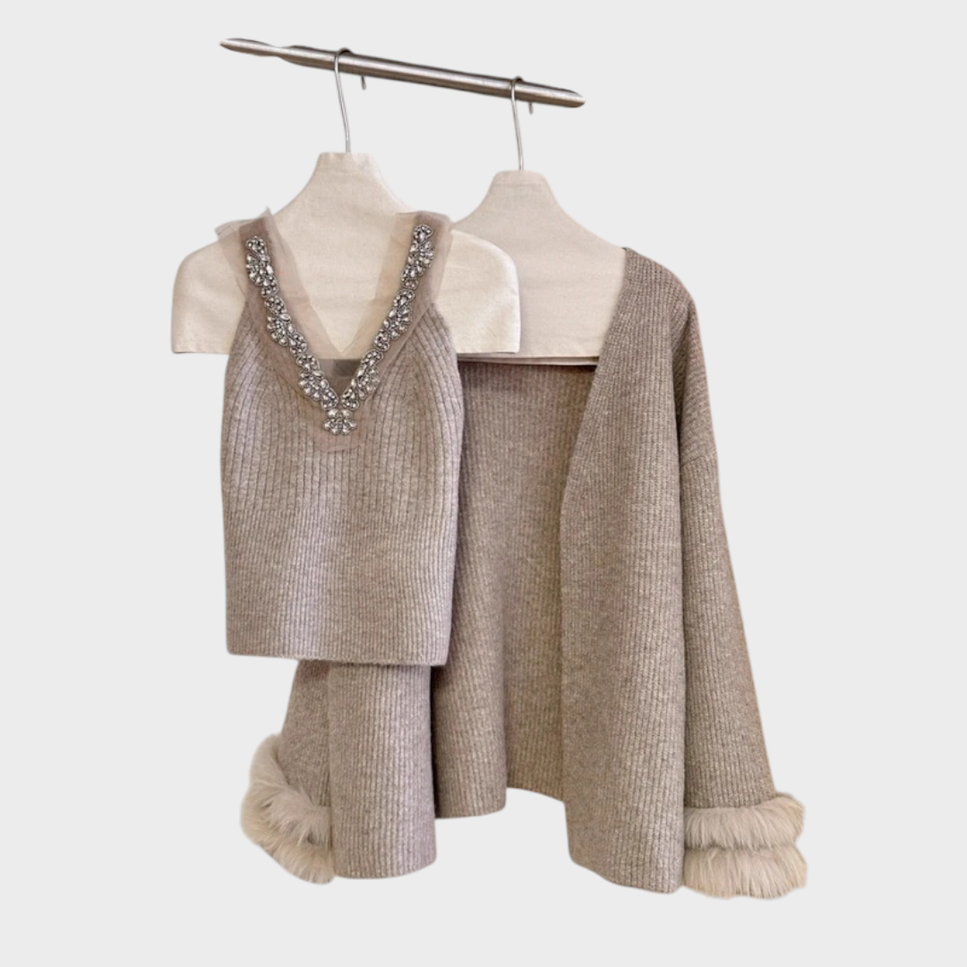 Eira – Verzierte Damenbluse mit passender Jacke – Ansicht 8