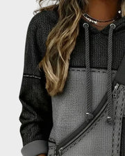 Sansa – Damen-Hoodie mit kontrastierendem Colorblock-Design – Ansicht 3