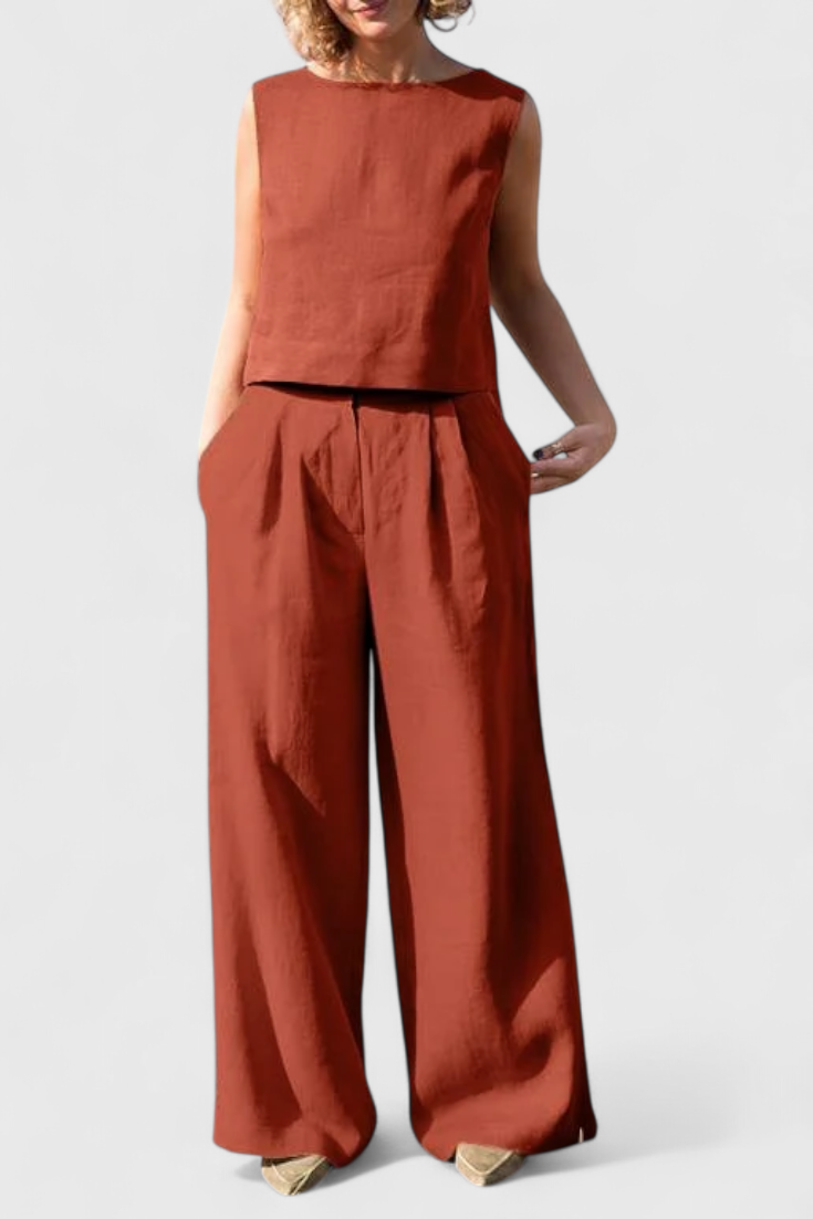 Ärmelloses Vintage-Sommer-Set Yvanne für Damen – Ansicht 2