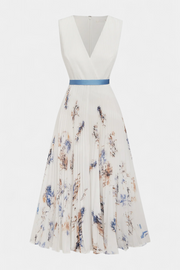 Elise – Ärmelloses plissiertes Midikleid für Damen mit Blumenmuster – Ansicht 5