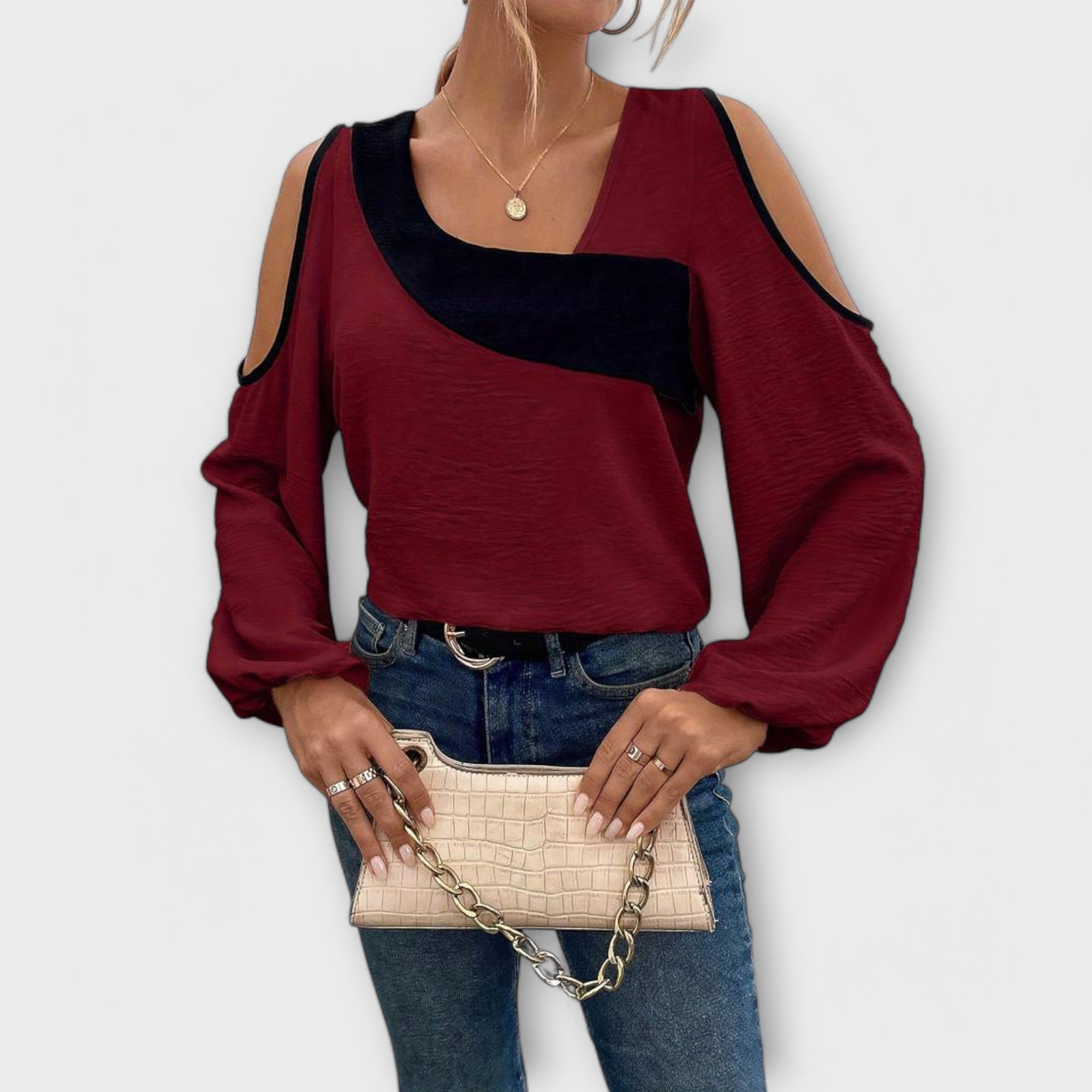 Scarlett - Bluse mit eckigem Ausschnitt
