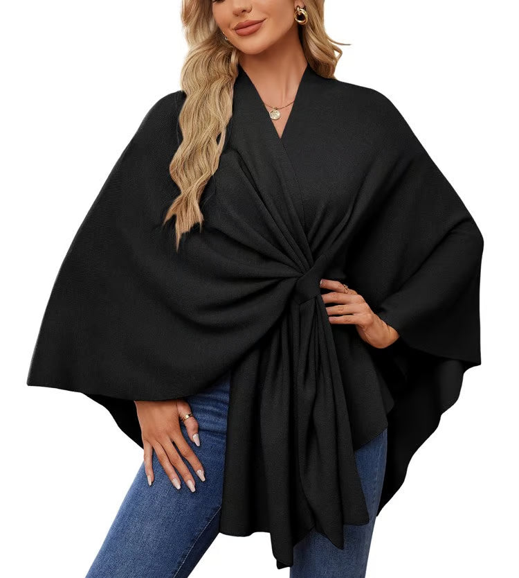 Maegan – Eleganter Poncho-Schal für Damen mit offenem Vorderteil – Ansicht 11