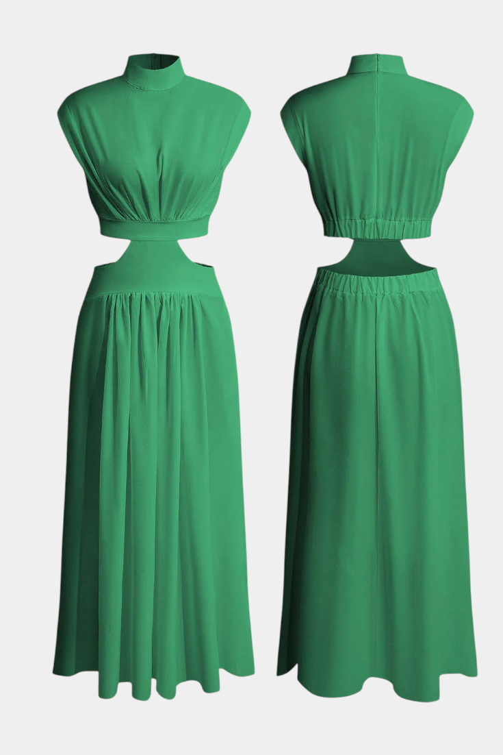 Jocelyn – Kleid-Set für Damen mit hohem Ausschnitt und Seitenschlitz – Ansicht 18