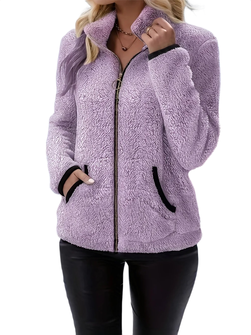 Liora – Figurbetonte Fleecejacke für Damen mit weichem Samtfutter – Ansicht 5